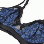 سوتین دانتل و حریر مدل Peony blue detail1