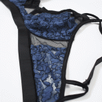 سوتین دانتل و حریر مدل Peony blue detail2