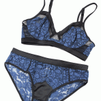 سوتین دانتل و حریر مدل Peony blue detail3