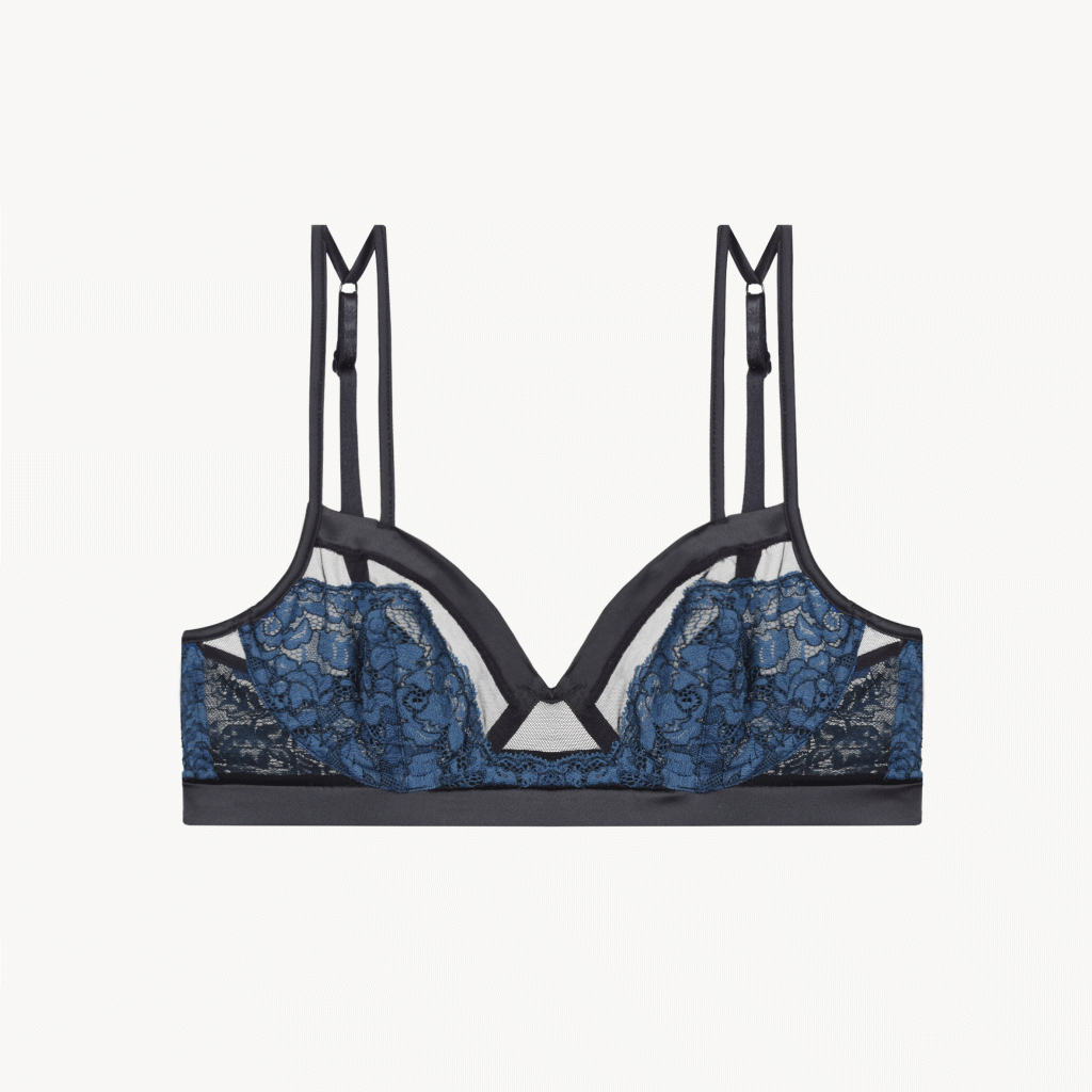 سوتین دانتل و حریر مدل Peony blue