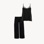 لباس خواب ساتن مدل Ferya black set