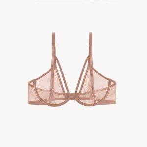سوتین فنردار و دانتل Hunter beige