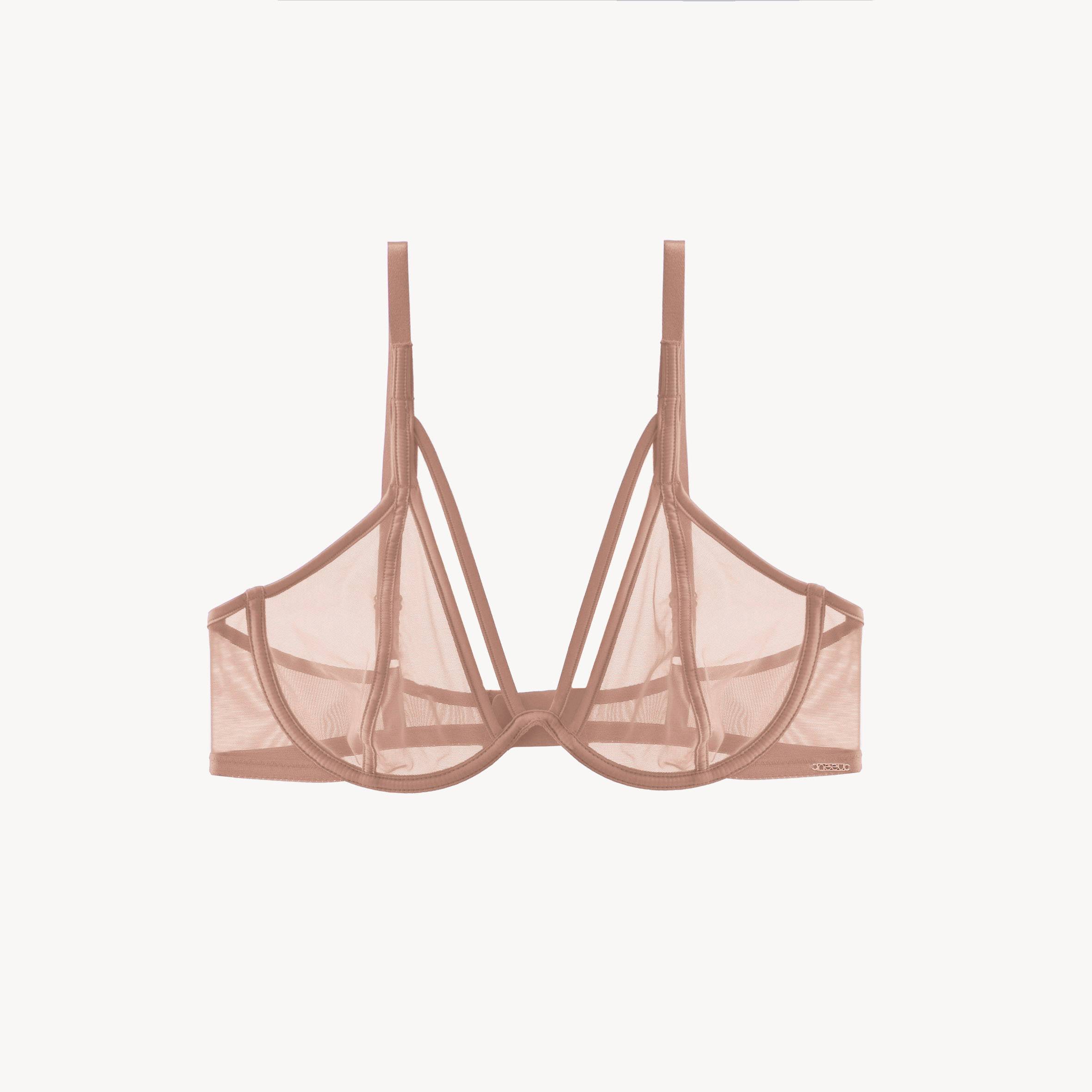 سوتین فنردار و دانتل Hunter beige