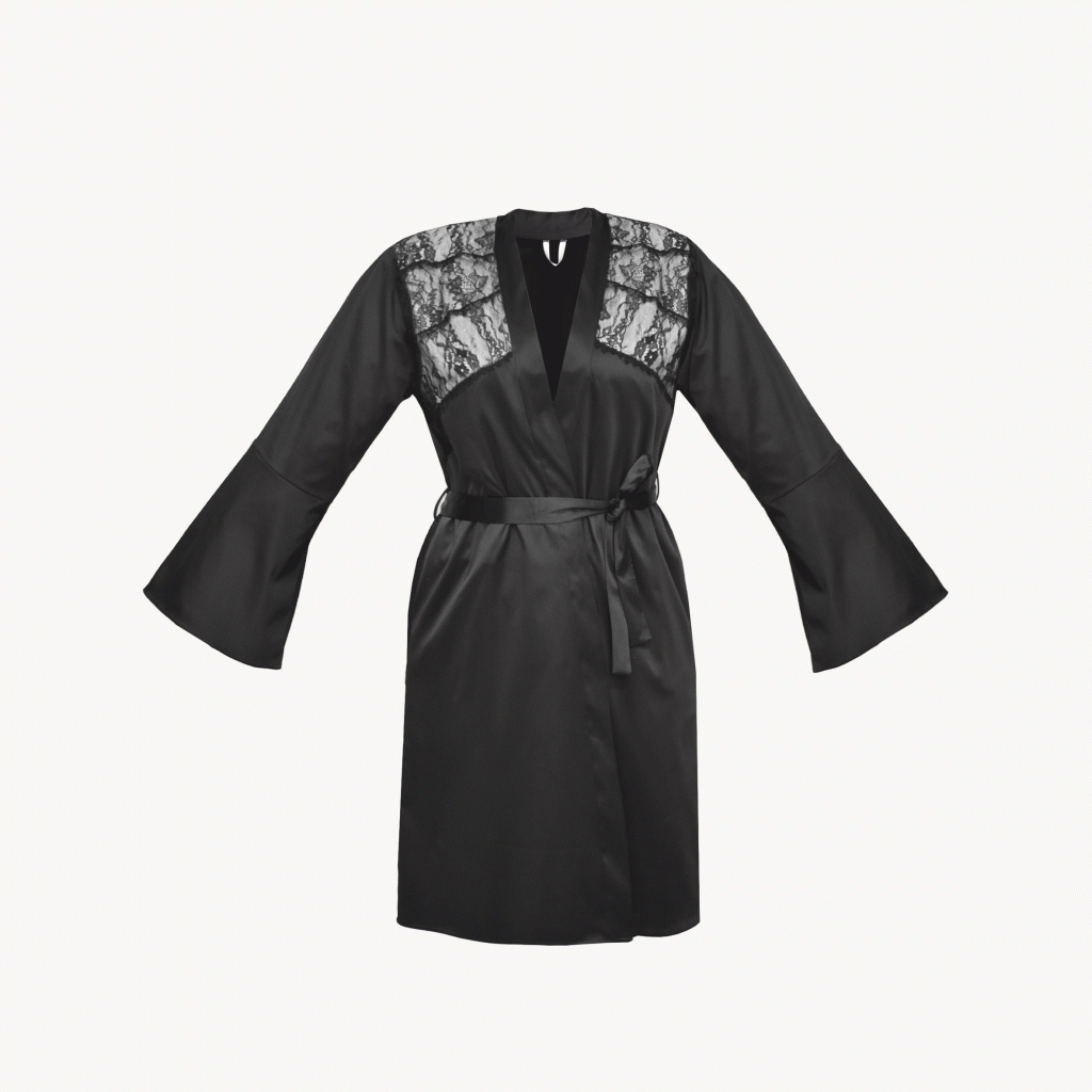 روبدوشامبر ساتن مدل Diba black