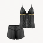 تاپ و شلوارک دانتل مدل Tida black