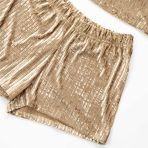 تاپ و شلوارک مخمل مدل Darcy cream detail 6