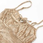 تاپ و شلوارک مخمل مدل Darcy cream detail 5