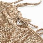 تاپ و شلوارک مخمل مدل Darcy cream detail 4