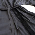 روبدوشامبر ساتن و دانتل مدل Sophia gray detail 2